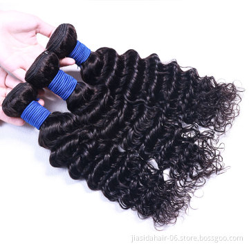 Free Sample Hair Bundles Raw Virgin Remy Hair Human Hair Weave Bundle Wholesale Double Drawn Deep Wave